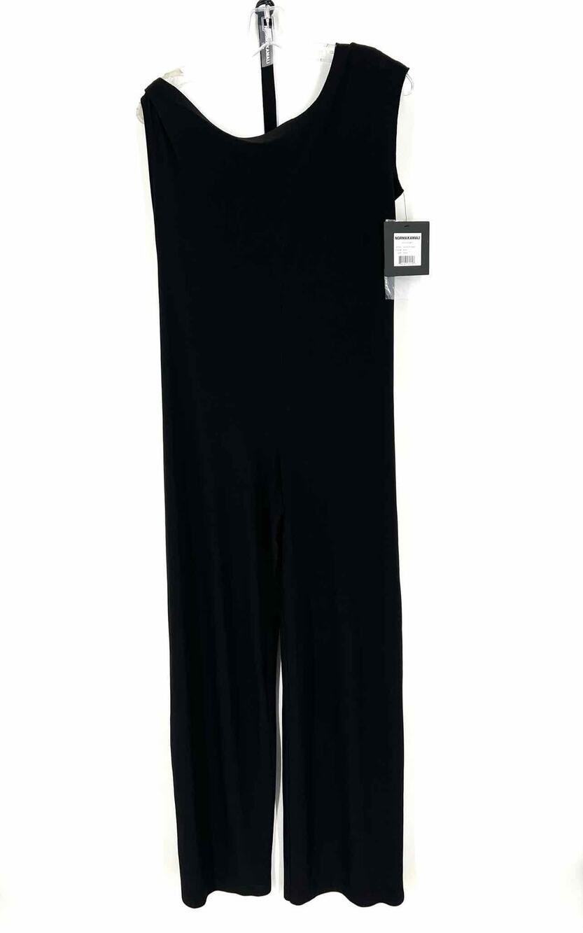 Norma Kamali Size XS Black Drop Shoulder Belted NEW Designer Jumpsuit